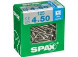 Set Di 125 Viti Spax In Acciaio Inox Testa Svasata Torx, Diam.4 Mm X L.50 Mm