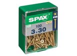 Set Di 100 Viti In Acciaio A Testa Svasata Pozidriv Spax, Diam.3 Mm X L.30 Mm