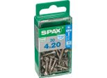 Set Di 30 Viti Spax In Acciaio Inox Testa Svasata Torx, Diam.4 Mm X L.20 Mm