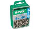 Set Di 25 Viti Spax In Acciaio Inox Testa Svasata Torx, Diam.4,5 Mm X L.40 Mm