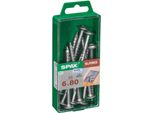 Set 10 Viti Spax In Acciaio Testa Svasata Torx, Diam.6 Mm X L.80 Mm