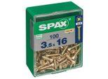 Set Di 100 Viti In Acciaio A Testa Svasata Pozidriv Spax, Diam.3,5 Mm X L.16 Mm