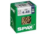 Set Di 100 Viti In Acciaio A Testa Svasata Pozidriv Spax, Diam.4 Mm X L.45 Mm