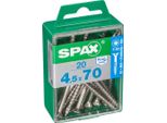Set Di 20 Viti Spax In Acciaio Inox Testa Svasata Torx, Diam.4,5 Mm X L.70 Mm