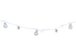 Catena Luminosa Magichome Natale Ball, 20X Led Bianco Freddo, Con Sfere E Fiocchi Di Neve, Argento, 2Xaa, Luce Fissa, Illuminazione, L-1,9 M