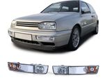 Indicatori Di Direzione Anteriori In Vetro Trasparente Cromato Per Vw Golf 3 Iii / Vento Dal 1991-1999