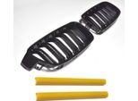 Griglia Del Radiatore Griglia Sportiva Griglia Nera Lucida + Montanti Della Griglia In Giallo Per