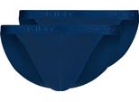 Slip Perizoma Da Uomo Skiny, Confezione Da 2 - Cotone Retro, Pantaloni, Costina Fine, Cotone Blu Xl