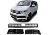 Griglia Radiatore Griglia Paraurti Sinistra Destra Centro Nero Lucido Per Vw T6 Vi Con