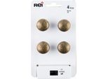 Set 4 Pomelli Per Mobili Rotondi In Zama Ottonata H.25 X L.25 X P.25 Mm