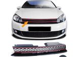 Griglia Del Radiatore Griglia Sportiva Con Modanatura Rossa In Nero Lucido Per Vw Golf 6 Vi