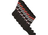 Fila Calzini Unisex 6 Paia - Street, Sport, Lifestyle, Set Di Calzini, Strisce, 35-46 Nero 35-38 (3-5 Uk)