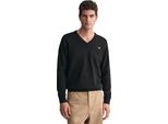 Gant - Maglia Nera Con Scollo A V In Cotone