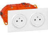 Kit Doppia Presa Dooxie Con Terra, Legrand, Bianco