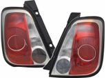 Fanali Posteriori Combinati Rosso / Bordo Nero Sinistro + Destro Per Fiat 500 Da