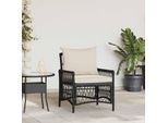 Vidaxl Sedia Da Giardino Con Cuscino Nero 73 X 61 X 77 Cm Poly-Rattan