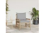 Vidaxl Sedia Da Giardino Con Cuscino Beige 73 X 61 X 77 Cm Poly-Rattan