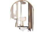Specchio Da Parete, Design Moderno Rettangolare, Facile Da Installare, Curvo 96X66Cm Oro, Alluminio