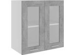 Syfax™ Mobile Pensile Con Vetro “Lyon” Grigio Cemento 60X31X60 Cm