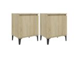Syfax™ Comodini Con Gambe In Metallo Rovere Sonoma 40X30X50 Cm