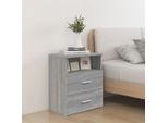 The Living Store Comodino Grigio Sonoma 50X32X60 Cm