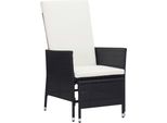 The Living Store Sdraio Da Giardino Con Cuscini In Poly Rattan Nero