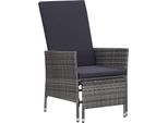 The Living Store Sdraio Da Giardino Con Cuscini In Poly Rattan Grigio
