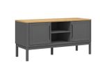 Syfax™ Mobile Tv Floro Grigio 114X43X55 Cm In Legno Di Pino