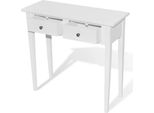 Syfax™ Tavolo Consolle Da Trucco Con 2 Cassetti Bianco