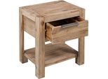 Syfax™ Comodino Con Cassetto 40X30X48 Cm In Legno Massello Di Acacia