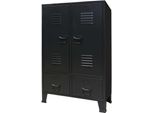 Syfax™ Armadio In Metallo In Stile Industriale 67X35X107 Cm Nero