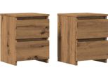Syfax™ Comodini 2Pz Rovere Artigianale 30X30X40Cm In Legno Multistrato