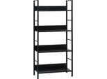 Vidaxl Libreria 4 Ripiani Nero 60×27,6×124,5 Cm Materiale A Base Di Legno - Scaffale In Piedi - Scaffale In Metallo - Libreria - Scaffale Portaoggetti