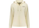 Felpa Bianca Da Donna A Maniche Lunghe Con Zip E Tasche