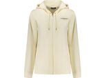 Felpa Bianca Da Donna A Maniche Lunghe Con Zip E Tasche