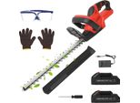 Tagliasiepi A Batteria, Lama A Doppia Azione, Batteria Potente, Con 2Xbatteria