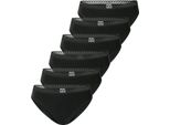 Schiesser Damen Rio-Slips, 6Er Pack - 6Pack Rio Slip, Cotone Stretch, Uni Schwarz Xl