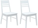 Vidaxl Sedie Da Pranzo 2 Pezzi Bianco 43 X 54 X 89 Cm Legno Massiccio Di Gomma
