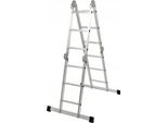 Scala In Alluminio - Scala Multifunzione Scala Pieghevole 4X3 - Pieghevole - Piattaforma Di Lavoro - Portata 150 Kg