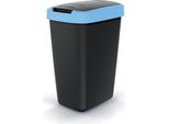 Cestino Per Rifiuti 12L Con Coperchio Keden Compacta Q Nero Con Bordo Blu
