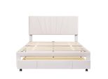 Letto Imbottito 140X200 Cm Con Rete A Doghe, Schienale E Ampio Cassetto - Tessuto Di Flanella Delicato Sulla Pelle, Letto Matrimoniale Per Adulti E Letto Per Ragazzi