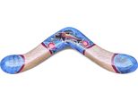 Boomerang A Punta Larga Blu - Boomerang Da Lancio In Legno Con Pittura Aborigena (40 Cm)
