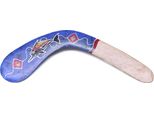 Boomerang Aborigine Blue - Boomerang Da 40 Cm Dipinto A Mano Con Motivo Aborigeno