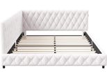 Letto Imbottito Matrimoniale 140X200 Cm Con Led E Porta Usb, Testata, Rete A Doghe, Beige, Design Moderno, Ideale Per Camere Da Letto, Funzionale E Confortevole