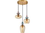 Italux Fanda 3 Lampada A Sospensione Oro E27, 40W, IP20
