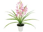 Kunstorchidee I.Ge.A. "KüNstliche Orchidee Mit Topf", Rosa, B:35Cm H:40Cm L:30Cm, Polyester, Kunstpflanzen, Dekoblume Kunstblume 40Cm Mit BläTter Und Luftwurzeln Im Topf Blume