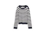 Tom Tailor Damen Strickpullover Mit Streifenmuster, Blau, Gestreift, Gr. L