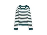 Tom Tailor Damen Strickpullover Mit Streifenmuster, GrüN, Gestreift, Gr. M