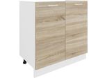 Armadio Per Mobili Da Cucina Esilo Bianco / Sonoma Rovere A. 82 X L. 80 X P. 46 Cm