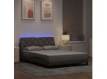 Vidaxl Struttura Letto Con Led Senza Materasso Taupe 140X200 Cm Tessuto